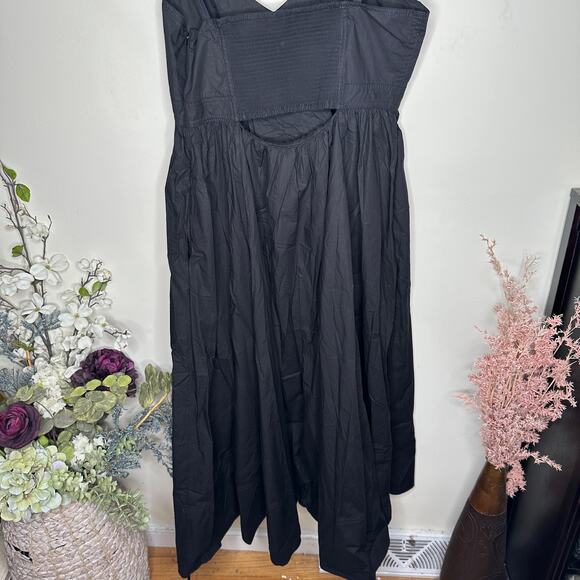 BANANA REPUBLIC Isa Strappy Empire Cotton Maxi Dress Black Sz 12 $168 {MM8} - Picture 5 of 8